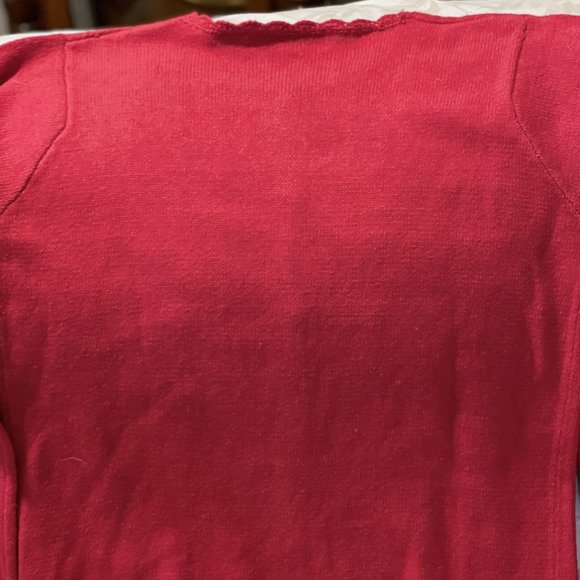 Victoria Jones Woman Christmas Beaded Sweater Small Red Cardigan Grandma Ugly - Picture 13 of 13